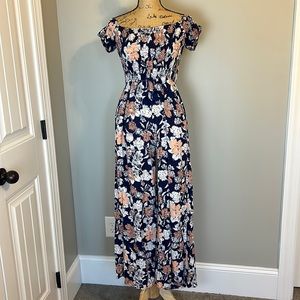 Band of Gypsies Floral Jumpsuit in Navy and Peach